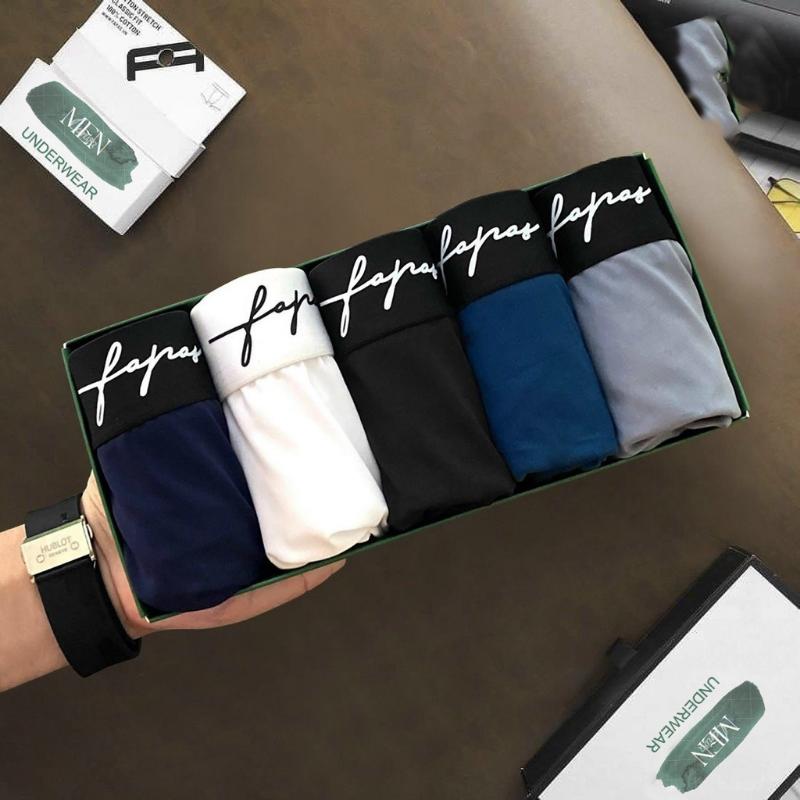 Product Introduction of phong cách năng động Combo 5 quần lót boxer nam, sịp nam thun lạnh, sịt đùi cao cấp kiểu dáng quần lót nam đùi đẹp thoáng mát kháng khuẩn mát Quần Boxer Nhung Menswear Kem 22