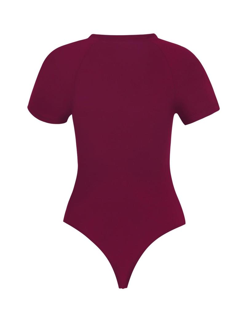 Product Introduction of Women's Solid Asymmetrical Neck Bodysuit, Casual Comfy Short Sleeve Bodysuit for Daily Wear, Ladies Clothes for Summer 8