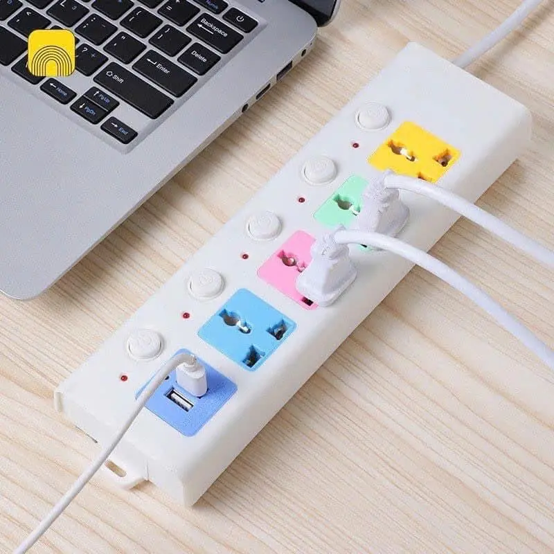 Ổ CẮM ĐIỆN dây 4met;    4 ổ cắm và 2 cổng USB để sạc điện thoại.   Sạc SIÊU NHANH công suất 2,4A ( trong khi đó sạc ip16 chỉ có 1A ) 6