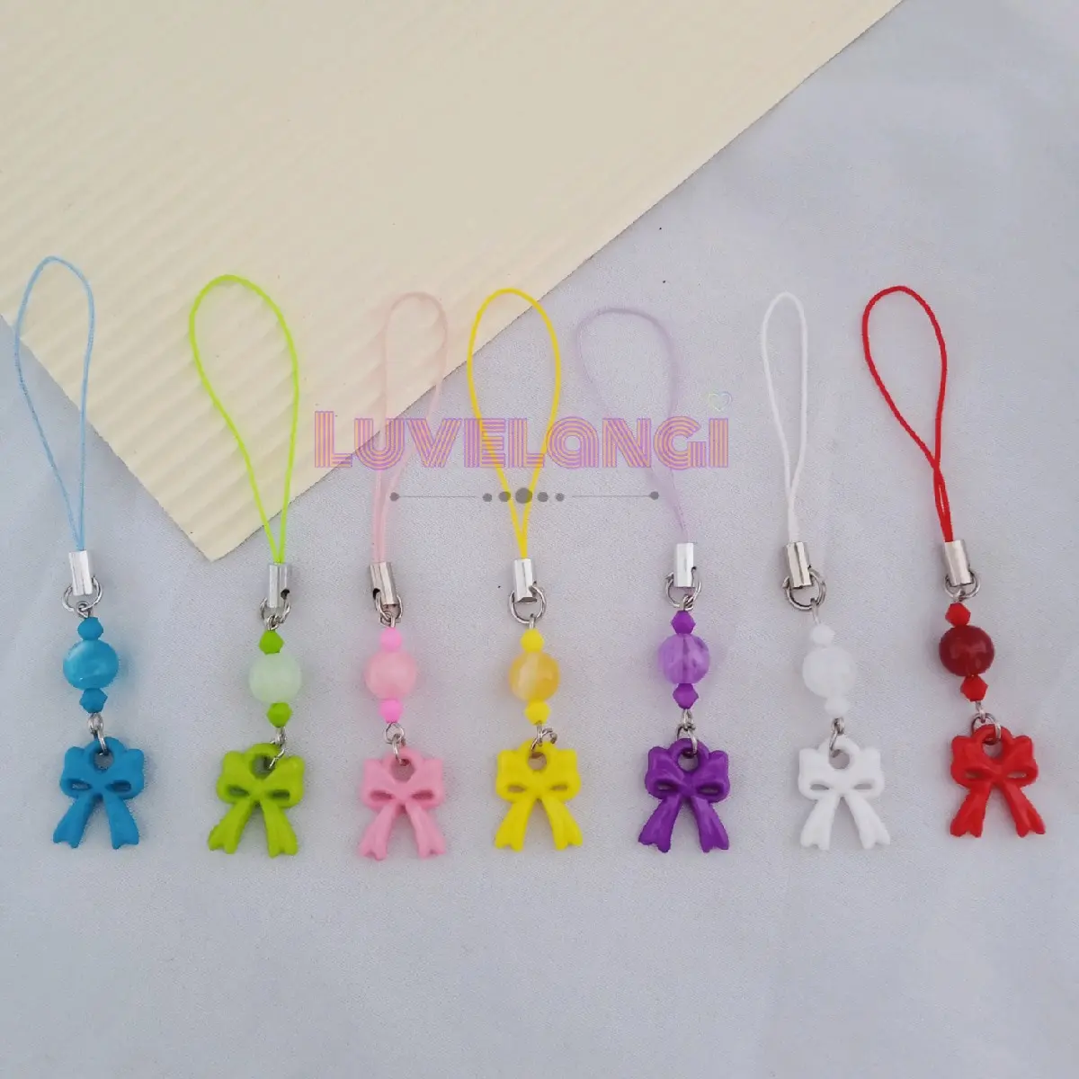 (pita pastel) Strap hp manik / phone charm minimalis / gantungan hp manik-manik