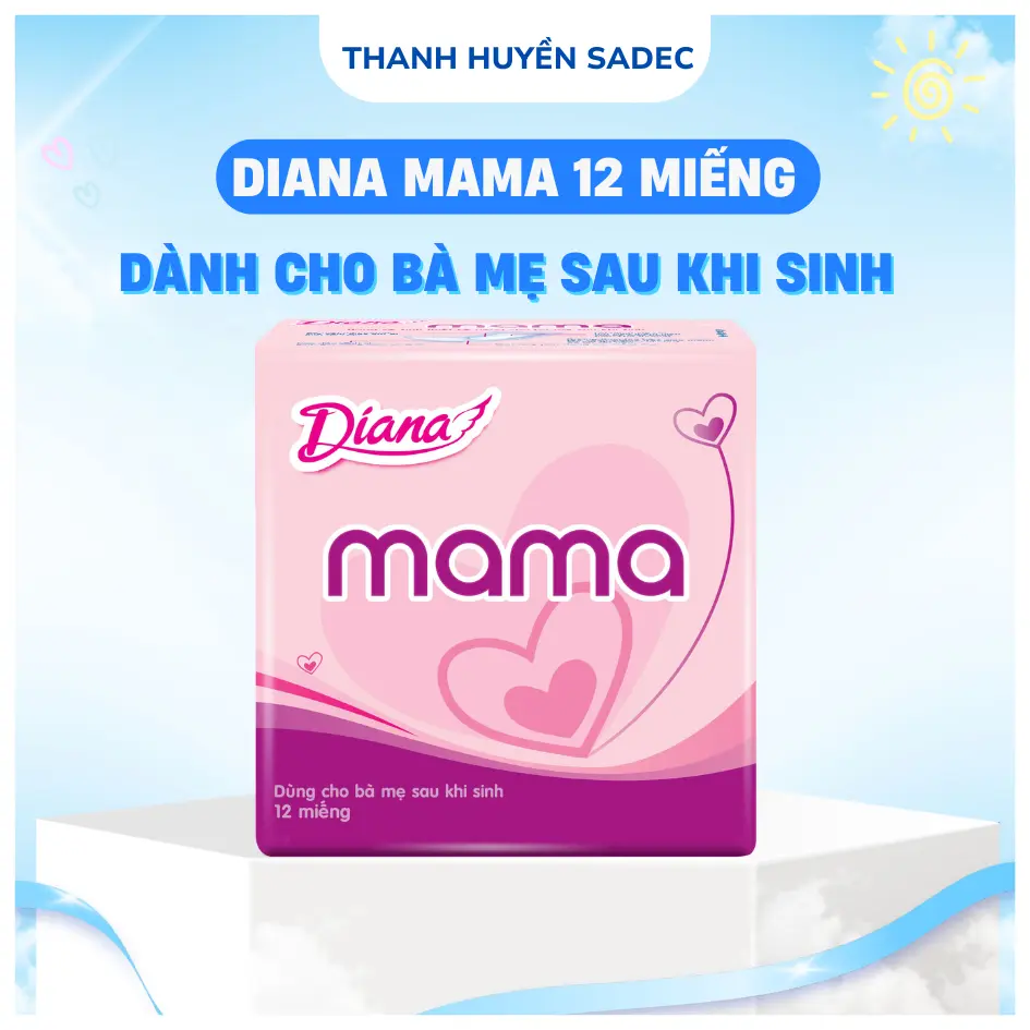 Băng Vệ Sinh Diana Mama 12 Miếng - Dành Cho Bà Mẹ Sau Khi Sinh