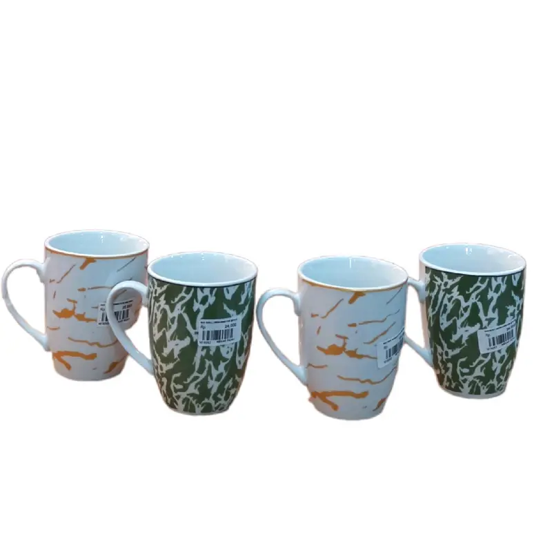 Mug marmer white & black gold 1