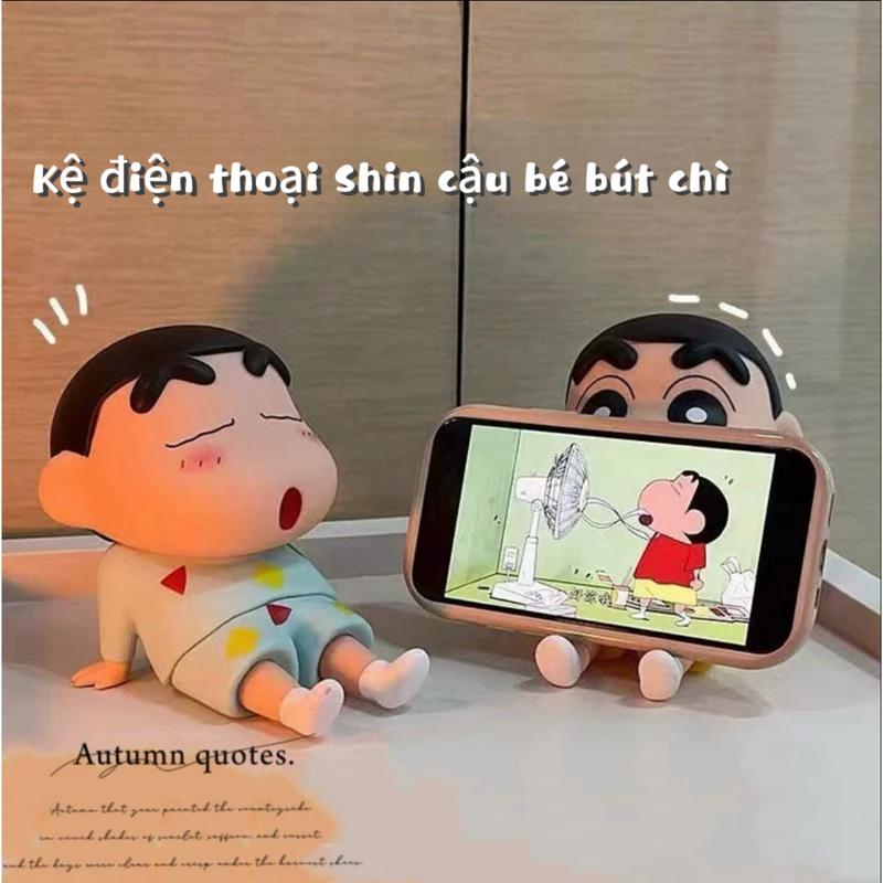 Crayon Shin-chan giá đỡ điện thoại tay máy tính để bàn búp bê máy tính để bàn trang trí búp bê quà tặng giá đỡ ipad Carbon Phone