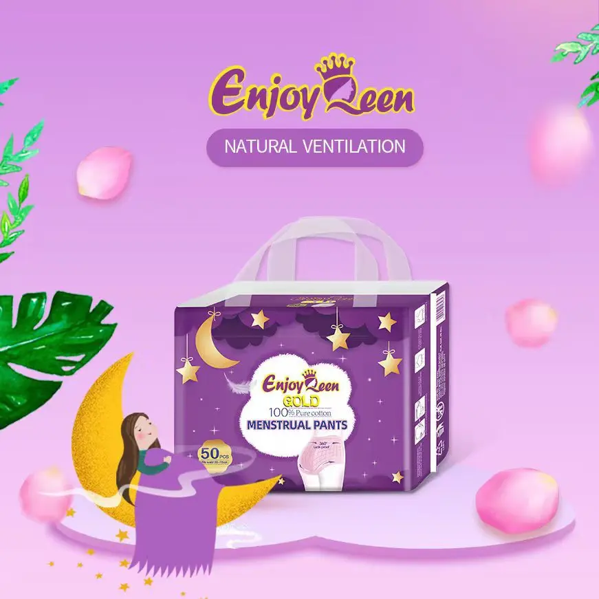 [CHE TÊN SẢN PHẨM] 50 Miếng Băng Vệ Sinh Dạng Quần Enjoy Queen Siêu Mỏng, Siêu Thấm, Freesize 40-80kg Nữ
