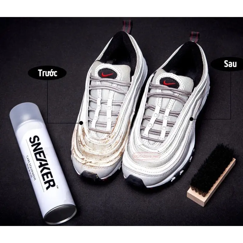 Dung Dịch Vệ Sinh Sneaker 300ml Chai Xịt Tạo Bọt Vệ Sinh Giày Cao Cấp Khử Mùi, Tẩy Trắng Giày Dép, Túi Xách Siêu Tốc 5
