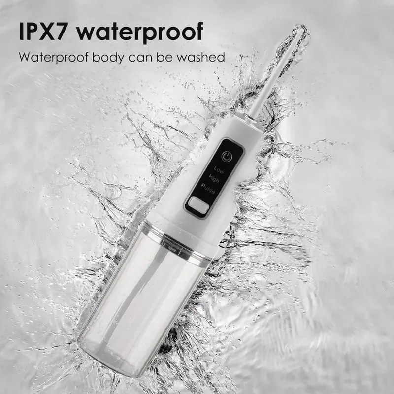 Portable Dental Water Flosser, 1 Set 4 Nozzles Oral Irrigators with Base Storage Design, Mouth Washing Machine, Personal Care Tool for Teeth Cleaning 3