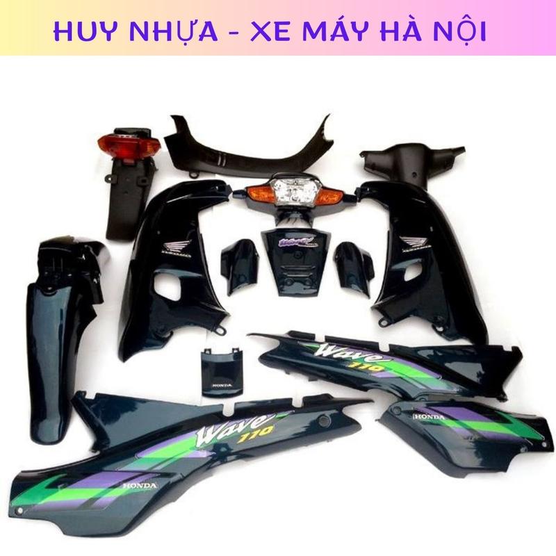 Combo Đèn Dàn Áo Wave Thái 110 Cao Cấp - Bộ Vỏ Xe Wave Thái 110 Kèm Tem 3 Lớp - Dàn Áo Wave Nhỏ 110 Thái Nhãn Dán Sticker Decal