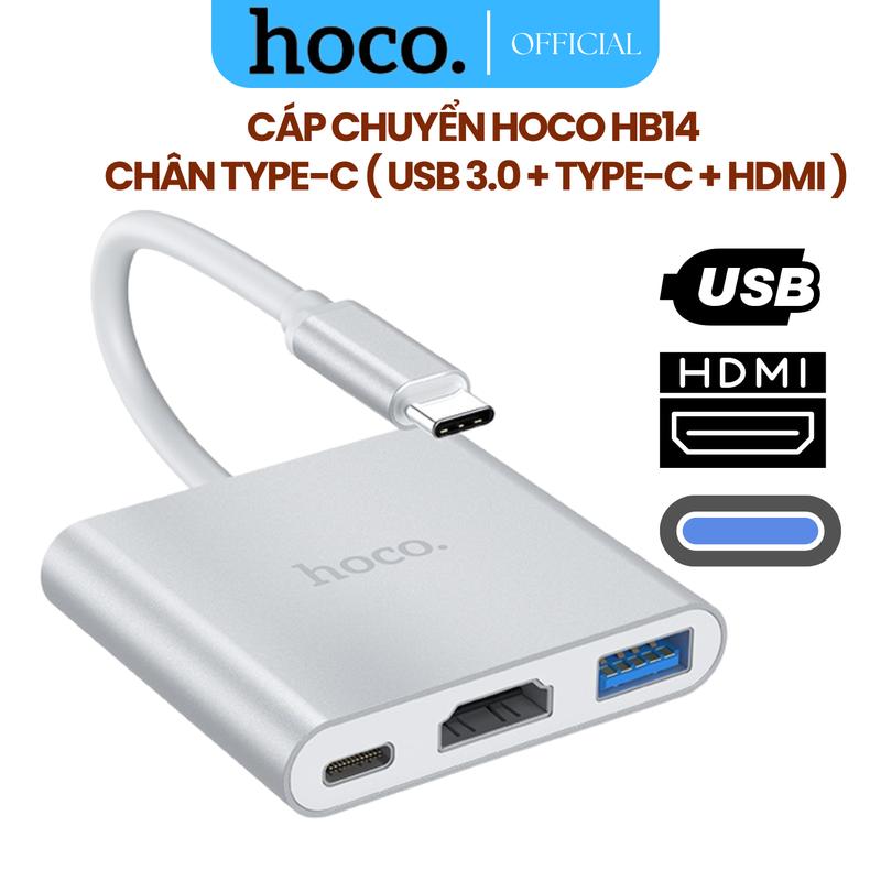 HOCO HB14 Cáp chuyển đổi 3in1 TYPE-C sang USB 3.0 + TYPE-C + HDMI