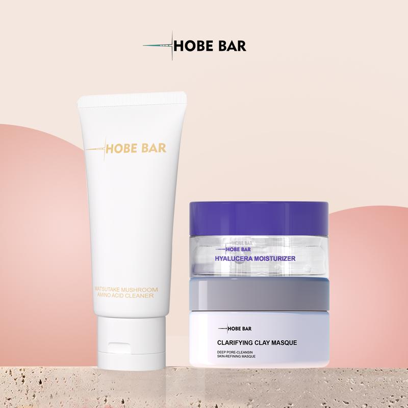 [COMBO 3 MÓN HOBE BAR]: Sữa rửa mặt + Mặt nạ đất sét + Kem dưỡng ẩm/ Nước súc miệng / Xịt thơm miệng / Xịt khử mùi