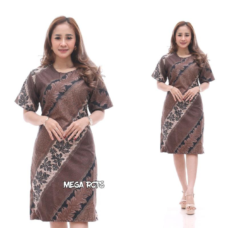 PROMO OF 45% BAJU DRESS WANITA MODERN MODEL TERBARU MOTIF BATIK 2