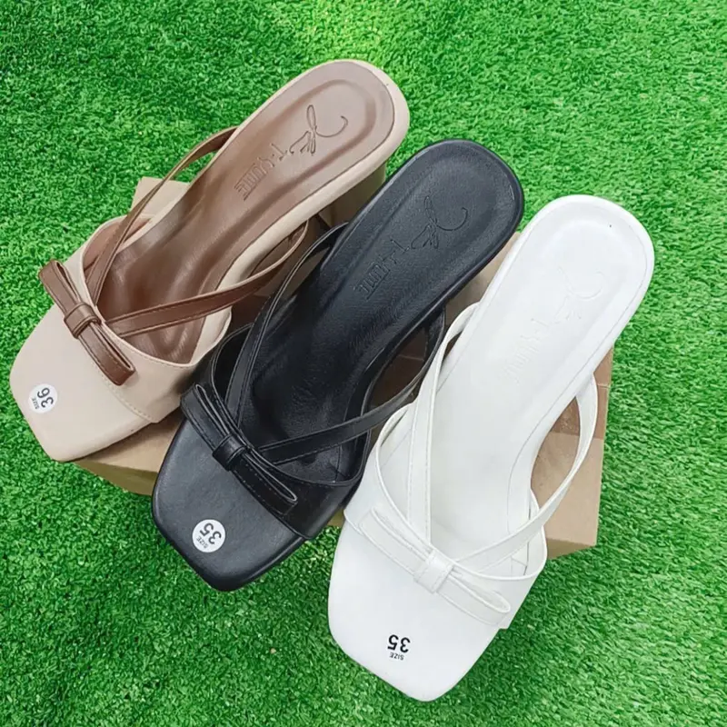 Dép guốc nữ 5p quai nơ, trẻ trung, xinh xắn dễ phối đồ 4