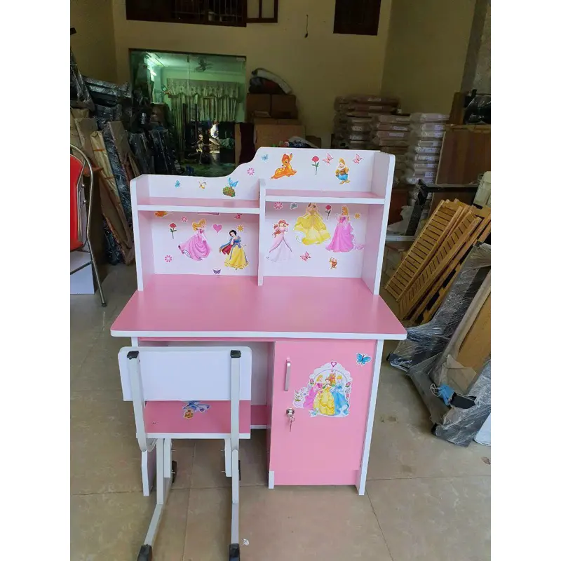 Bàn học sinh tặng kèm ghế cho bé Chuyenkegodecor MDF
