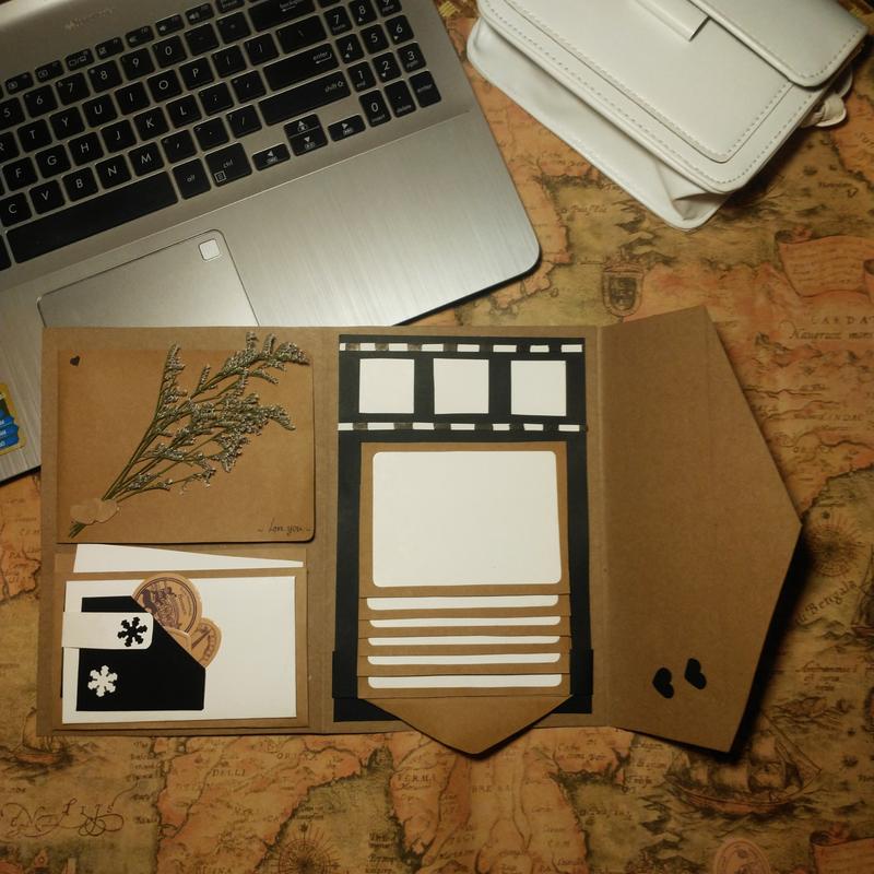 Scrapbook phong thư mini 001 sổ dán ảnh hiệu ứng quà tặng sinh nhật đáng yêu đựng được tới 43 cái ảnh