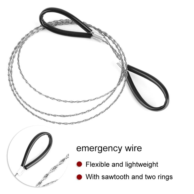Cưa dây khẩn cấp, Dụng cụ cưa xích bằng tay kim loại, 74cm, Thích hợp để cắm trại, câu cá, leo núi 1