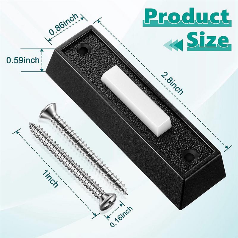 1PCS Wired Doorbell Button with LED Light, Replacement Of Doorbell Ring Button, Wall Mounted Door Opener Switch 5