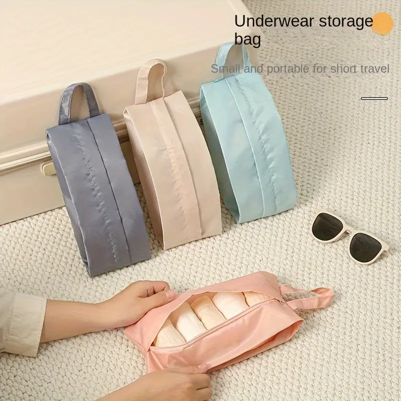 Lightweight Travel Organizer for Underwear & Socks - Portable Storage Bag with Handle for Clothes and Sundries