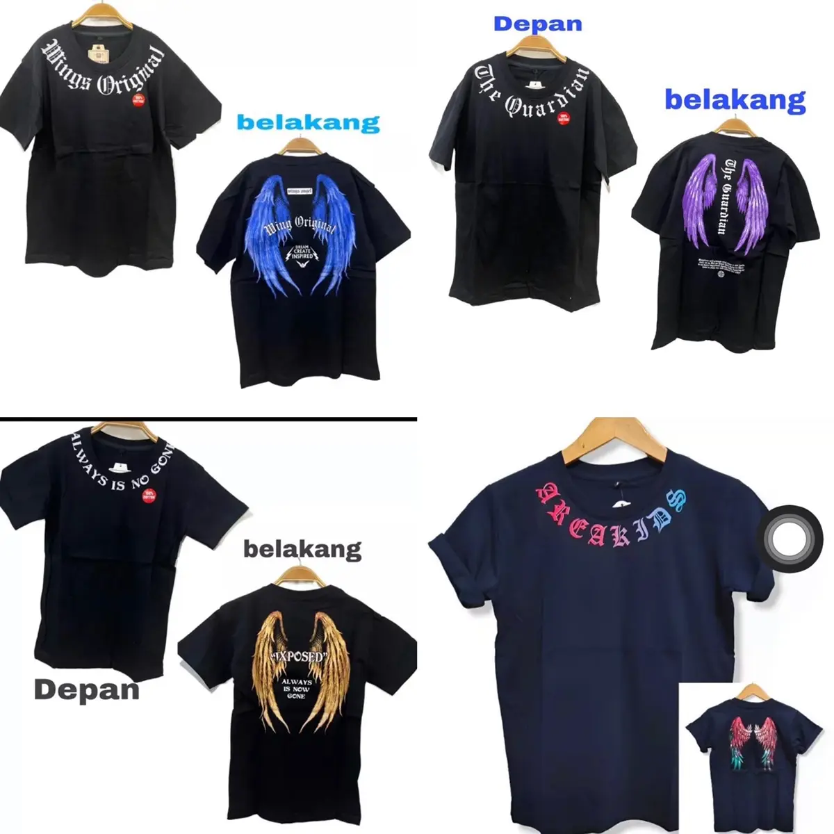 Atasan kaos sayap wings anak tanggung