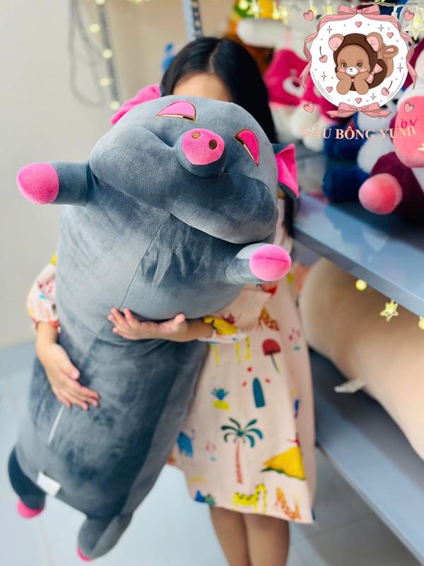  Gấu Heo mắt híp size 1m1 -quả bơ size 1m3  cả chân  - Gấu Bông Thú nhồi bông toy đồ chơi gấu heo Thú Bông Phát Nhạc Voi Voi 