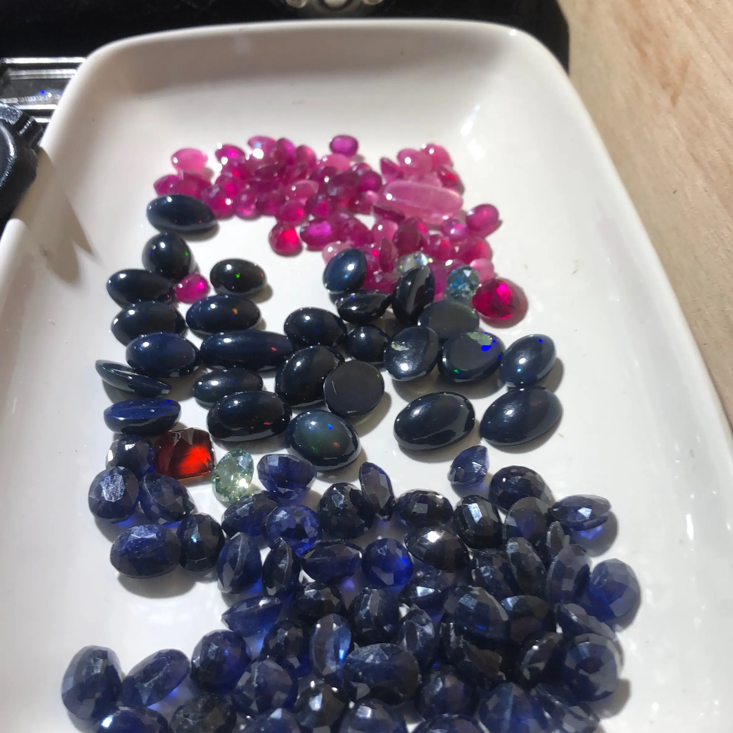 Natural black opal Keterlibatan Sukses Ulang tahun Penjepit Dasi Bros