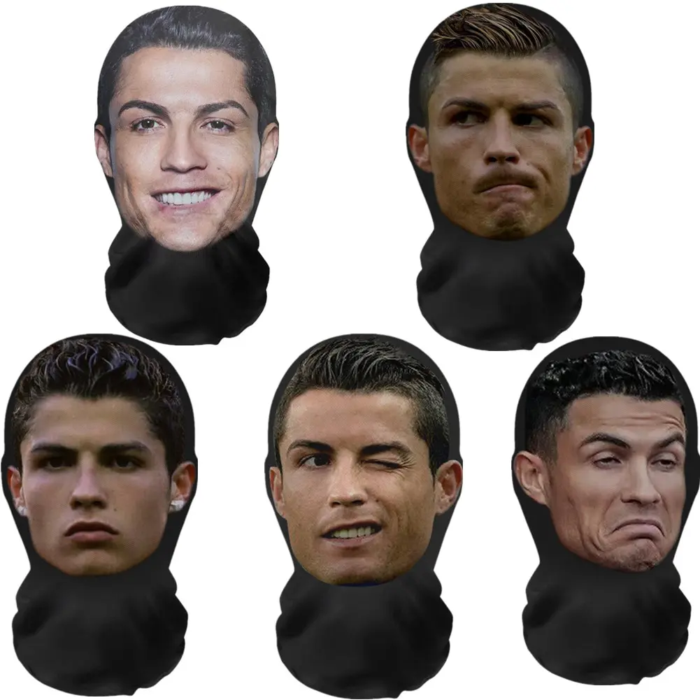 Mặt Nạ Kẹp Tóc Mũ Đội Đầu Ronaldo 3D, Tầm Nhìn Ngôi Sao Vui Nhộn Thiết Kế Sáng Tạo, Khăn Quàng quàng cổ Đi Xe Đạp Ngôi Sao Bóng Đá, Mũ Đội Đầu Hóa Trang, Thích Hợp Cho World Cup Và Ngôi Sao NBA, Mũ Trùm Đầu Hip Hop
