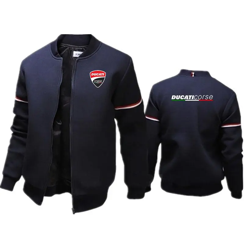 Áo Khoác Nam, Ducati, Sành Điệu, Màu Trơn Có Túi, Phong Cách Thường Ngày, Thoáng Khí, Cổ Chân Đế Có Khóa Kéo, Áo Dài Tay, Thích Hợp Đi Dạo Thành Phố, Đi Phố, Đi Chơi Ngoài Trời