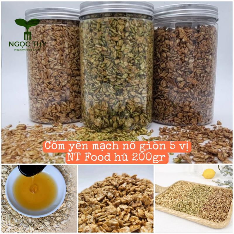 Cốm yến mạch nổ giòn không đường healthy nhiều vị hũ 200gr