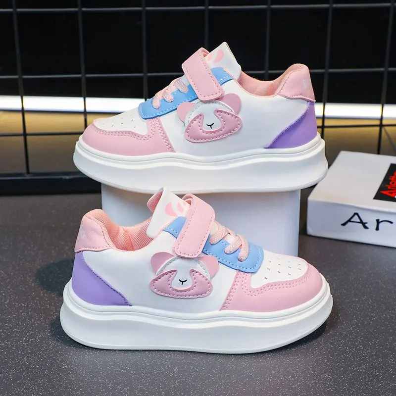 Children's Sneakers Girls' Colorful Cartoon Pumps Fashion Student Version Sneaker 2424 Autumn and Winter New Trendy Children's Shoes
