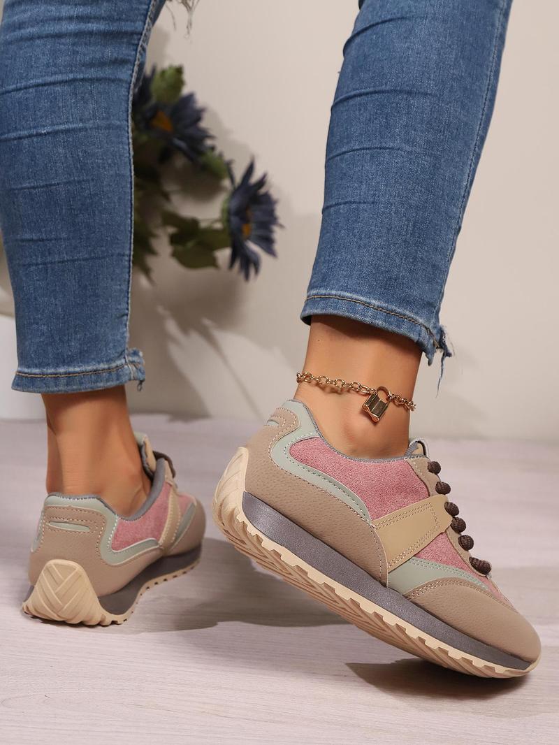 Product Introduction of Women's Fashionable Lace Up Low Top Sneakers, Casual Comfortable Sports Shoes for Daily Wear, Perfect for Students and Outdoor Sports 7