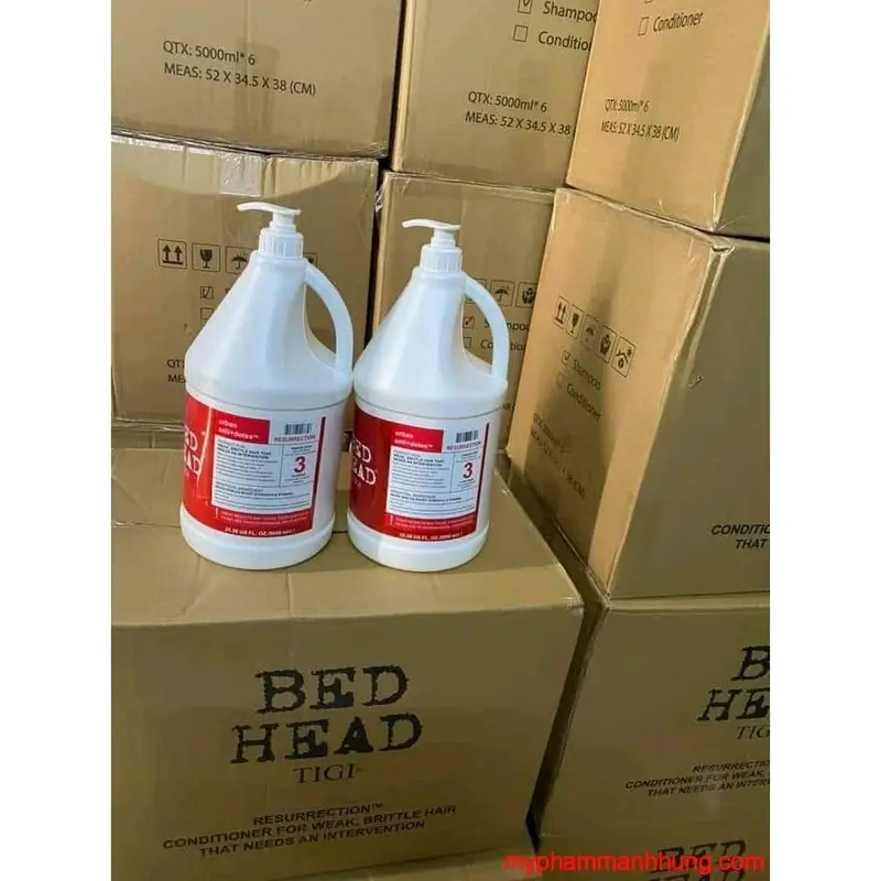 [ Hàng Chuẩn Đẹp] Dầu Gội Can 5 Lít Bed Head Tigi Đỏ Số 3 - Dành Cho Tóc Hư Tổn Nặng, Tiết Kiệm Cho Salon daugoi cap 7