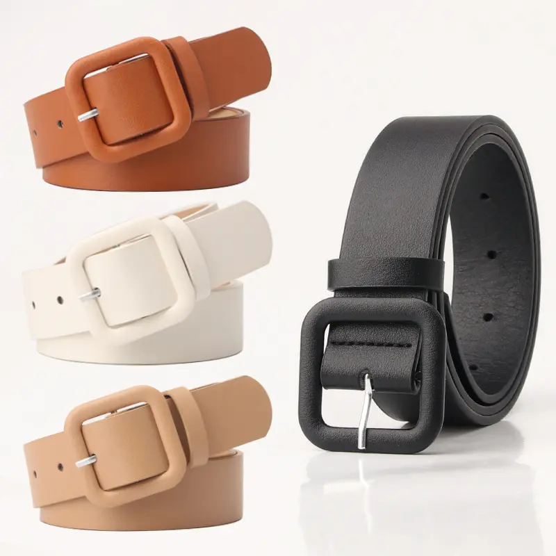 Fashion Female candy color Buckle Belt Woman PU Leather Belt For Women Jeans Belt Waist Strap