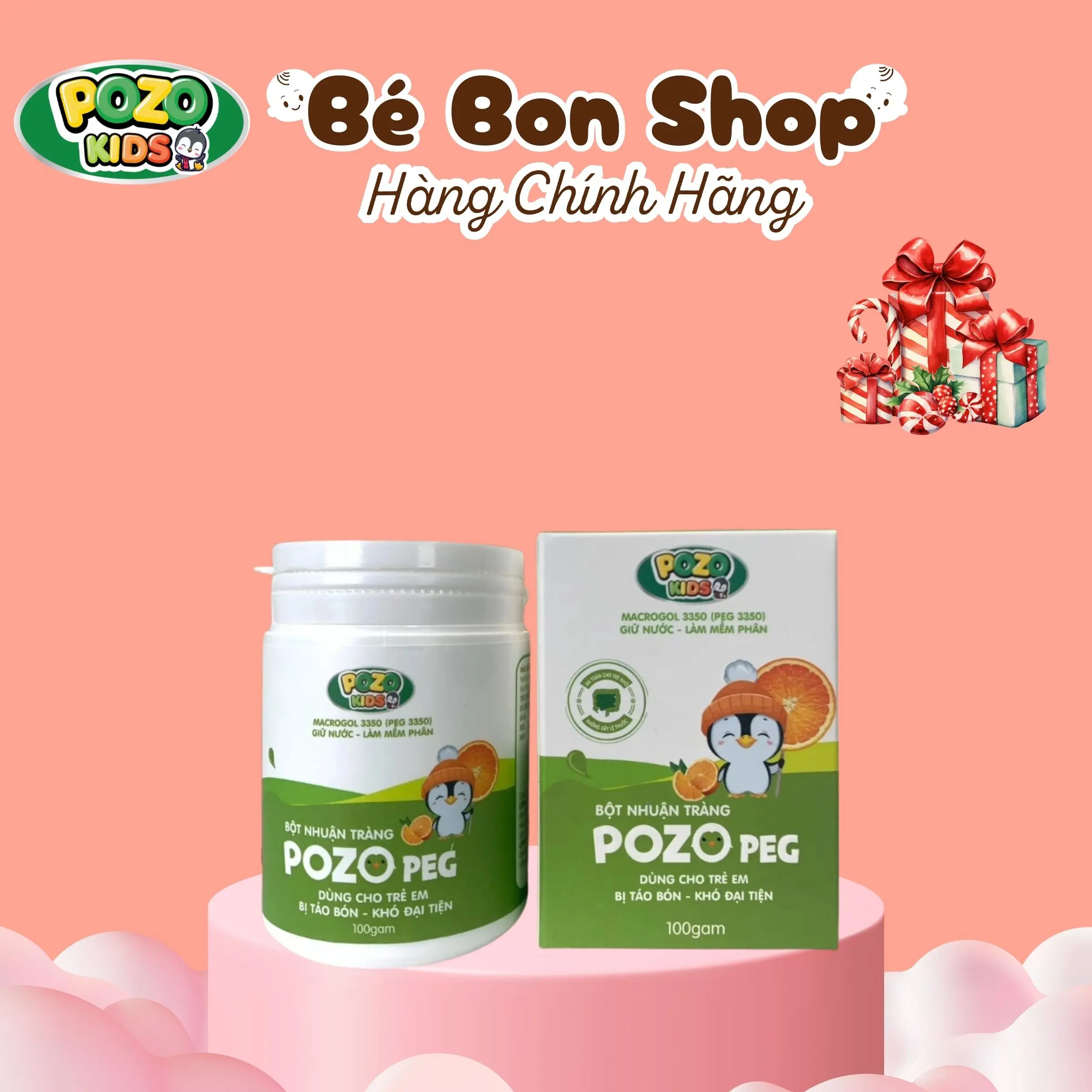 Bột Nhuận Tràng Pozo Hỗ Trợ Cải Thiện Táo Bón Cho Bé 100gr Hàng Chính Hãng