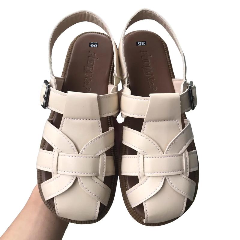 Dép sandal dép quai hậu rọ đan dây chiến binh đi làm đi học phong cách trẻ trung sang trọng đế cao 2cm DéP Nữ Cao Su Shoes không có trơn