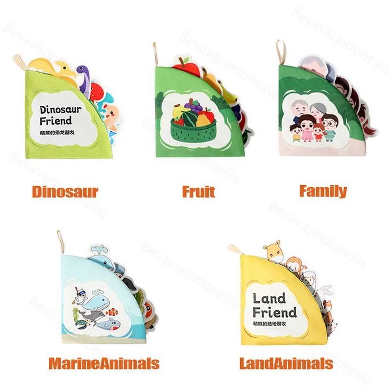 Bevavar Buku Kain Bayi Soft Book Newborn 3d Buku Bantal Bayi Cloth Book Edukasi Bayi 8