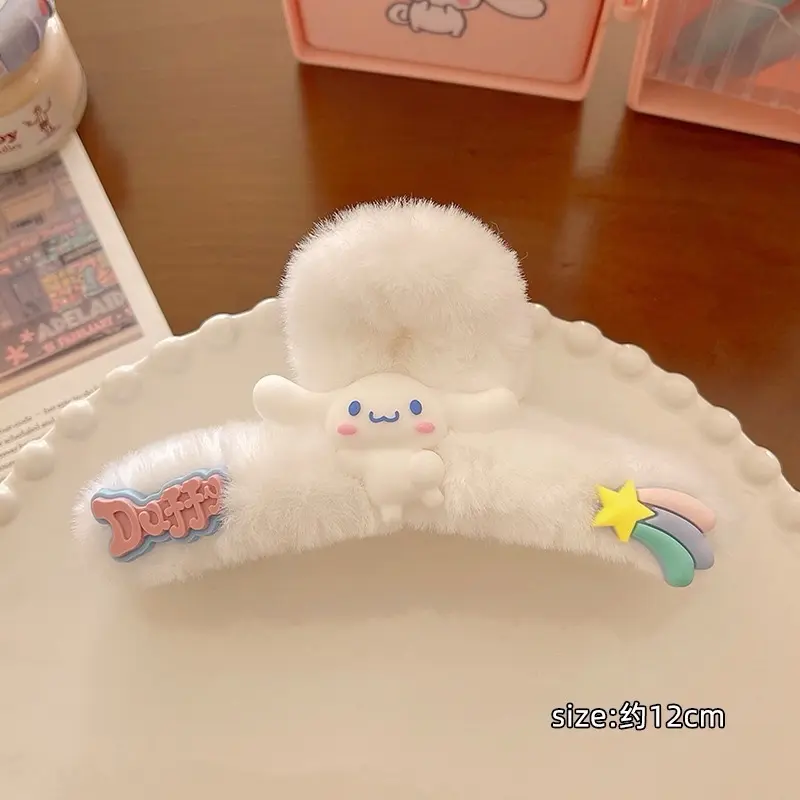 ￼Kẹp tóc lông gấu dâu kẹp tóc hoạt hình dễ thương Princess House 8