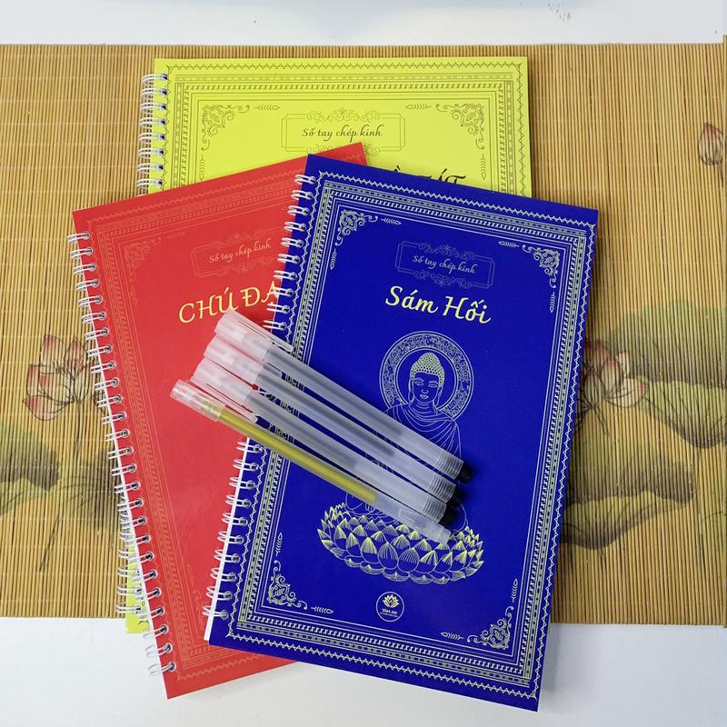 Combo 3 vở chép kinh Địa Tạng + Chú Đại Bi + Sám Hối in mờ kinh
