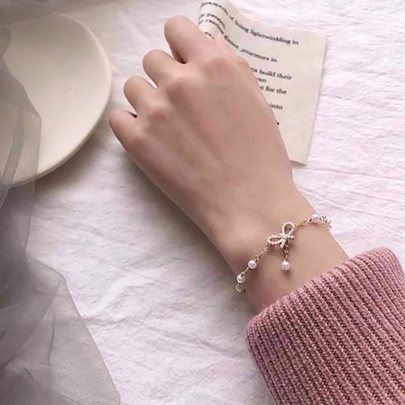 Product Introduction of Vòng Tay Quyến Rũ Nơ Thời Trang Cho Nữ, Chất Lượng Cao, Vòng Tay Dây Chuyền Mỏng, Thời Trang, Quà Tặng Cô Gái Xin Chào, [PPP] 9