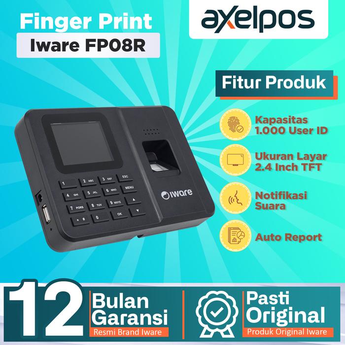 Gambar Fingerprint Iware FP-08R Mesin Absensi Karyawan dari Axelpos Kota Administrasi Jakarta Pusat Tokopedia
