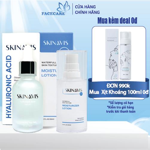SERUM Ha Cấp Ẩm Phục Hồi Skinavis và Lotion Moisturizer Dưỡng Ẩm dành cho mọi loại da 30ml Skincare Nữ