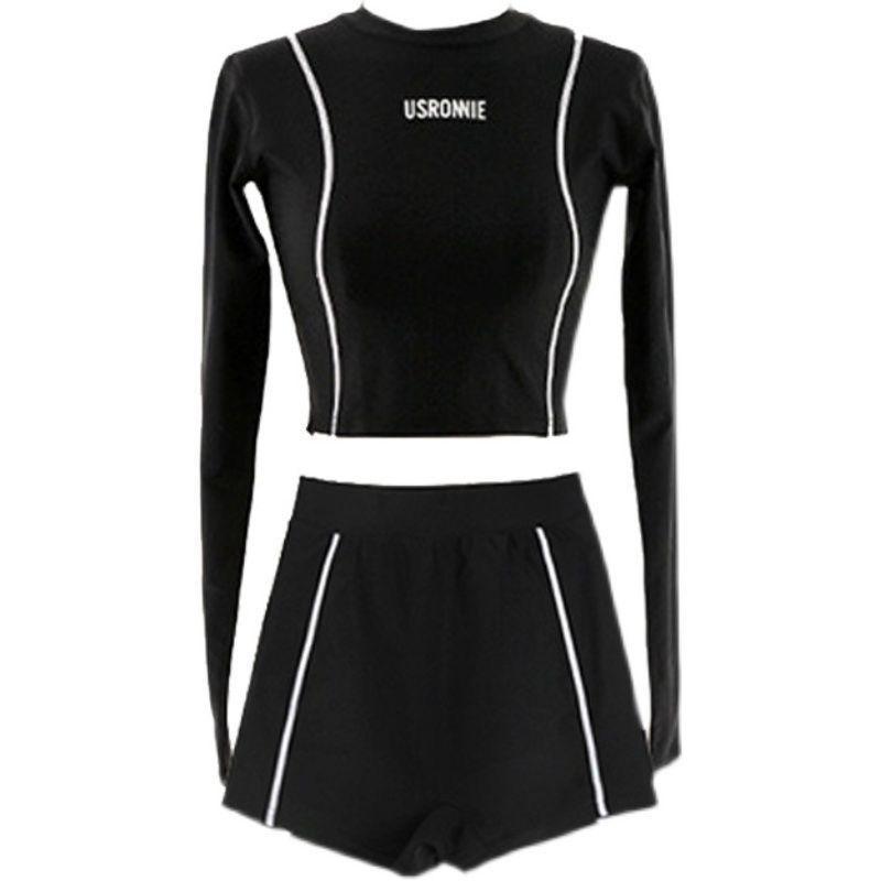 Korean  Two Piece Swimwear Long Sleeve Swimsuit Beach Wear 6