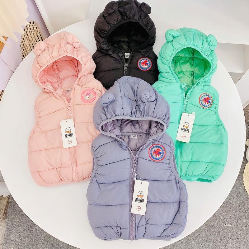 Áo Phao Gile Siêu Nhẹ Có Mũ Và Đèn Nháy Sáng Cho Bé 6-23kg Hàng Quảng Châu aokhoac áo phao trai vũ lông