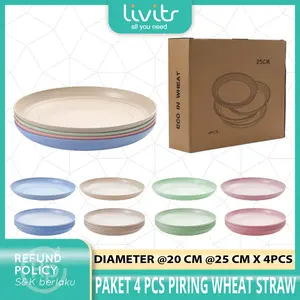 PAKET 4PCS PIRING MAKAN WHEAT STRAW | 2 UKURAN BESAR DAN KECIL | BPA FREE | MICROWAVABLE Hijau Kitchenware PAKET 4PCS PIRING MAKAN WHEAT STRAW | 2 UKURAN BESAR DAN KECIL | BPA FREE | MICROWAVABLE Hijau Kitchenware
