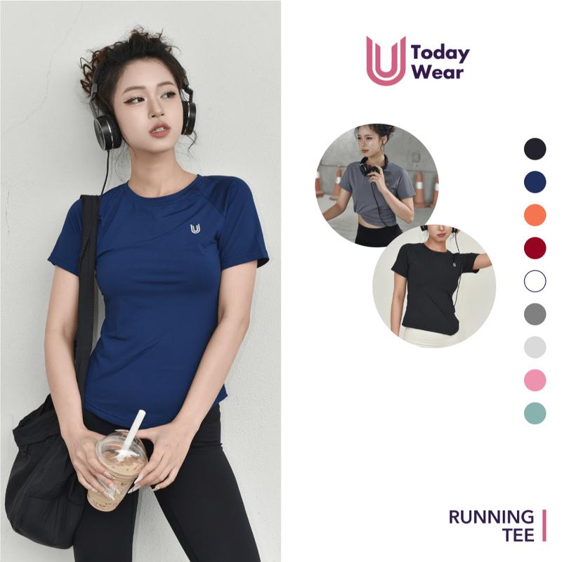 Running Tee - Áo thun thể thao nữ cổ tròn ngắn tay Today U Wear form ôm vừa vải thoáng mát co giãn tập gym yoga nhiều màu Sport