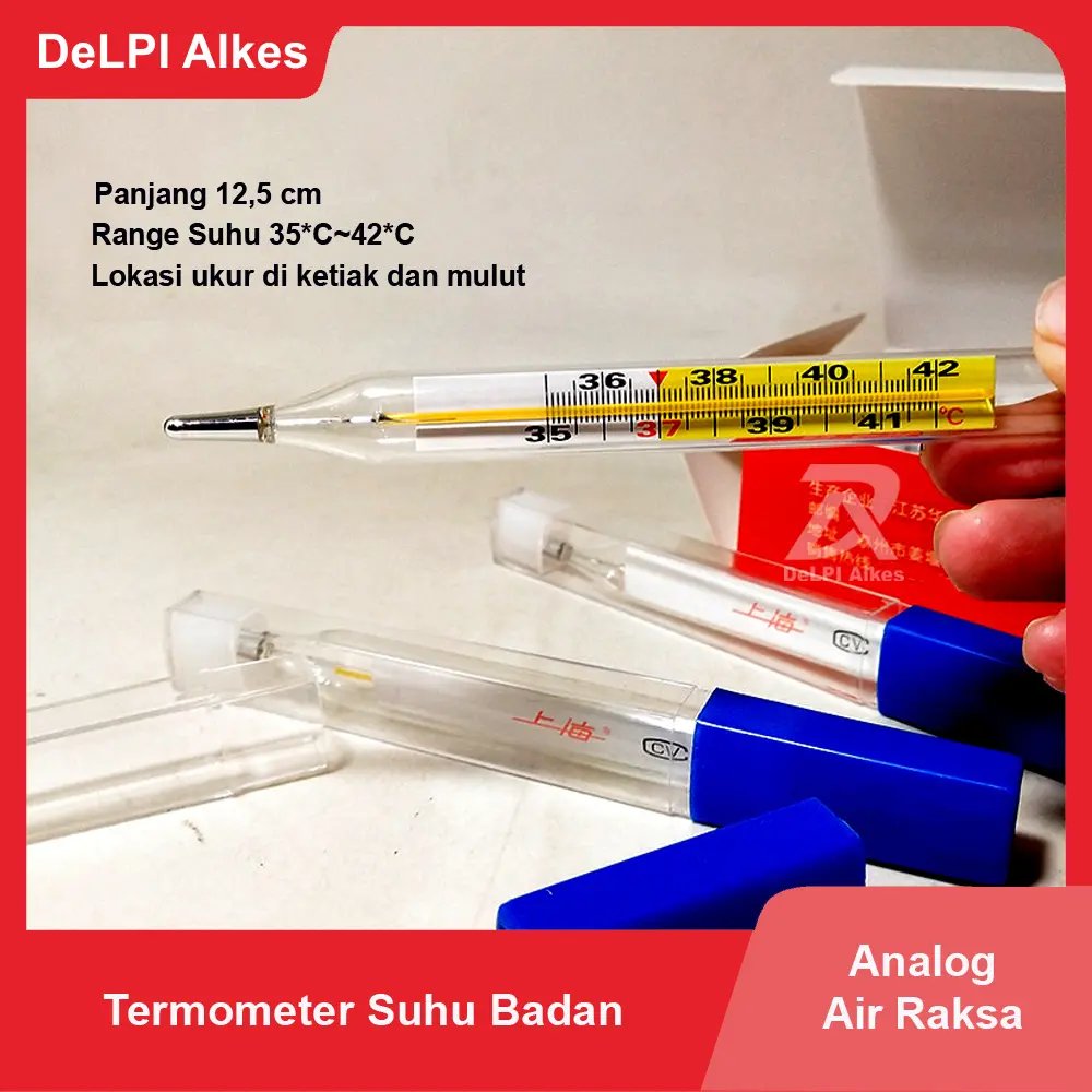 Termometer Suhu Badan Ketiak Thermometer Analog Air Raksa Kaca Pengganti Merk Lotus