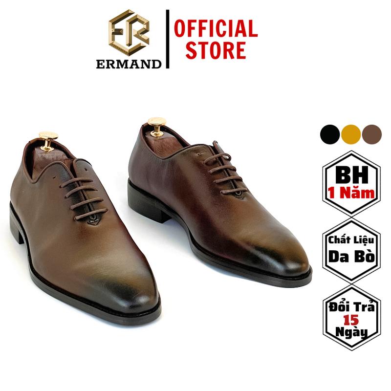 Giày tây nam cao cấp Đế Phíp Gỗ và Đế Cao Su Đúc  da bò thật dáng oxford bảo hành 1 năm - Mã T54