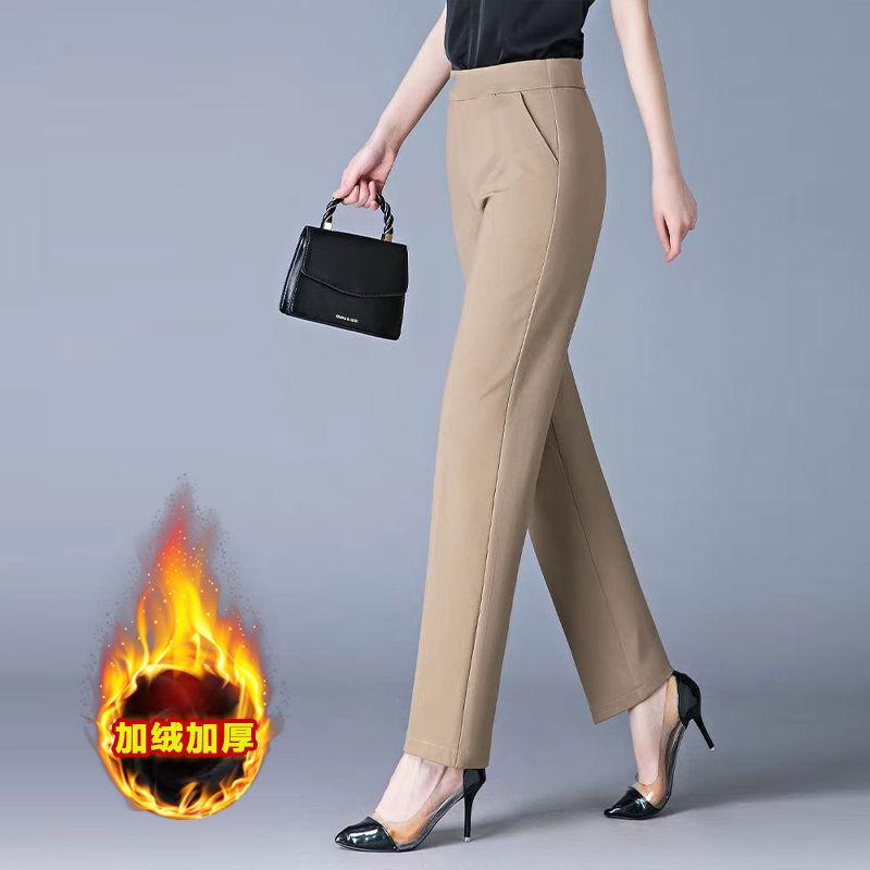 Product Introduction of Quần Lót Lông Cừu, Dày Dặn, Cạp Cao, Dáng Rộng Rãi, Quần Thường Ngày Co Giãn, Dáng Thẳng, Áo Mặc Bên Ngoài, Quần Nữ, Thích Hợp Cho Mùa Thu Và Mùa Đông, 2025 Women Pants 3