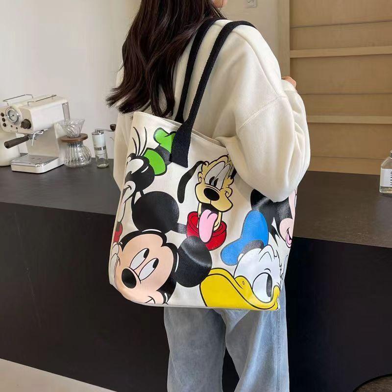 Product Introduction of New Mickey canvas bag schoolgirl large capacity cute cartoon goofy dog tote bag shoulder tote bag 20