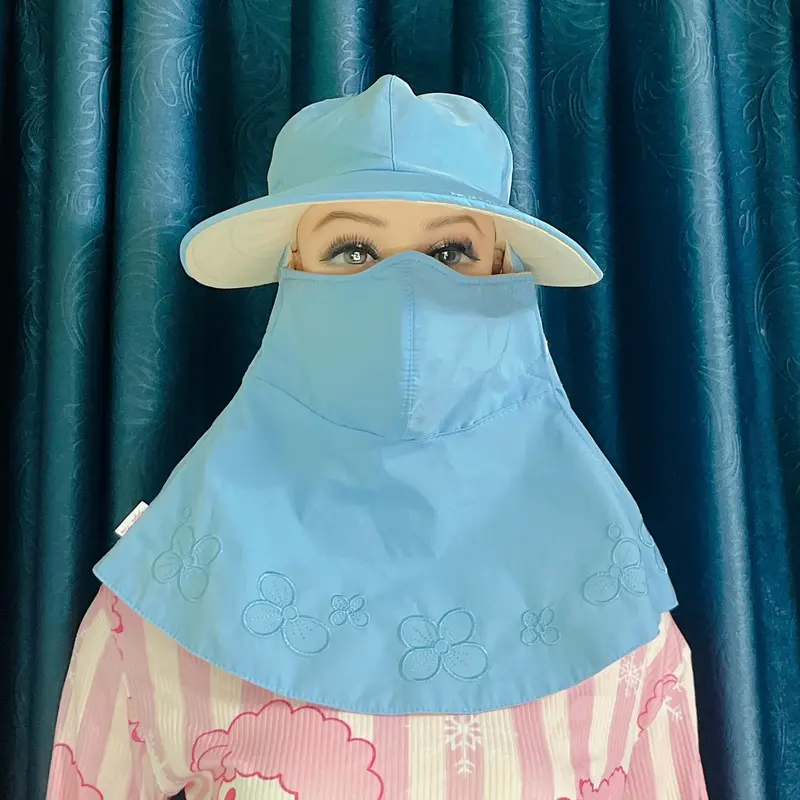 Nón Mũ Vải Che Nắng VÀNH TO 2 Lớp Kèm Khẩu Trang Vải Kate (FreeSize) 5 Màu Cute Dễ Thương Phụ Kiện Nam 0