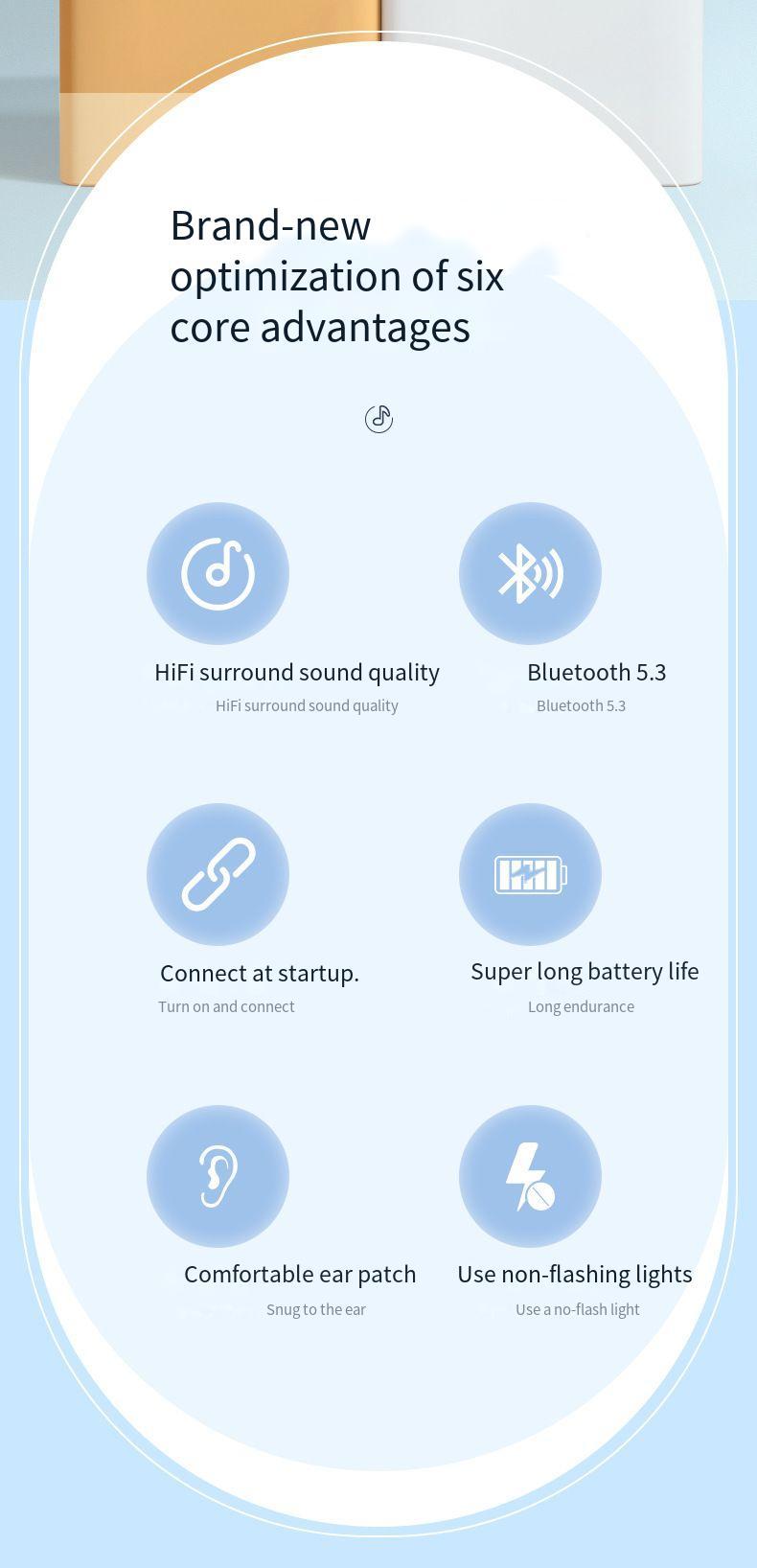 Product Introduction of Private Model M5 Mini Bluetooth Headset Wireless in-Ear Sports Business Driving Foreign Trade 2