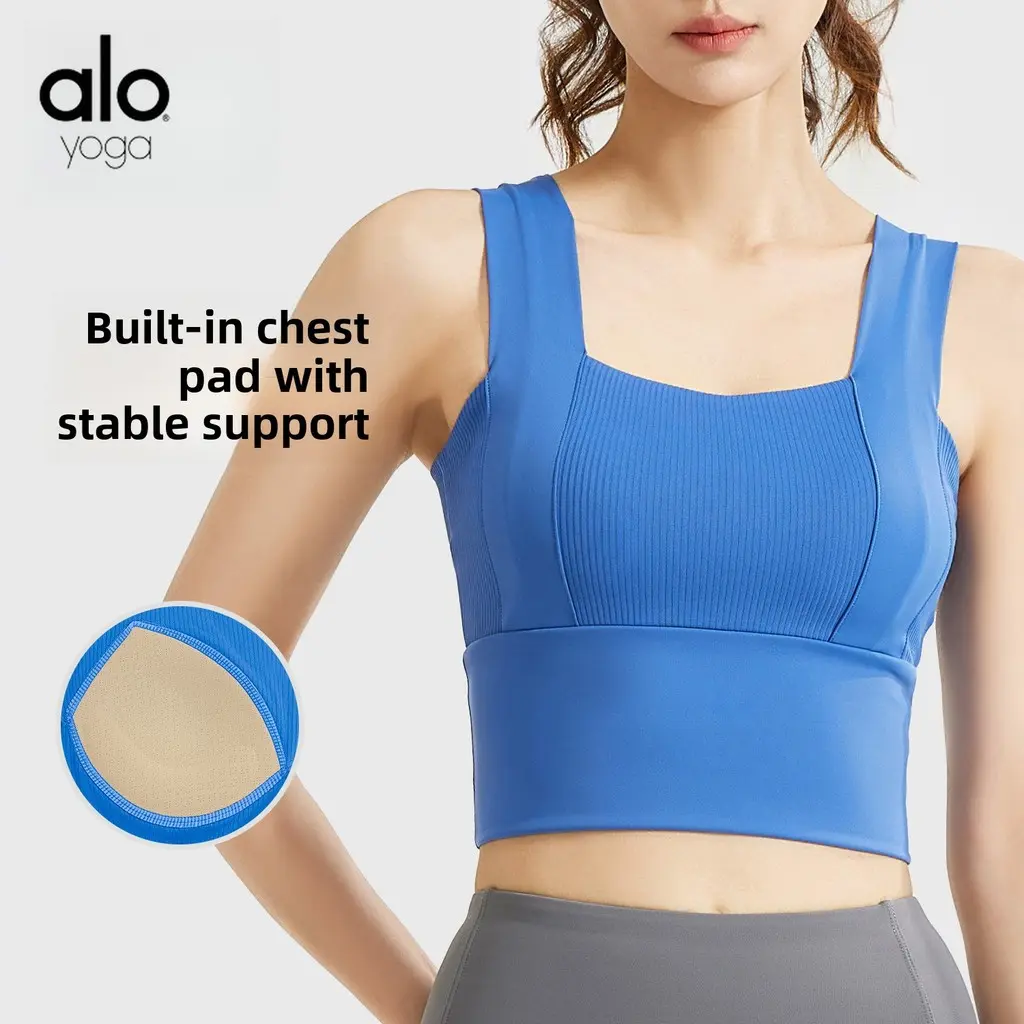 Alo Yoga Sports Underwear Beautiful Back Shockproof Push-Up Shape Fixed Chest Pad Fitness Bra