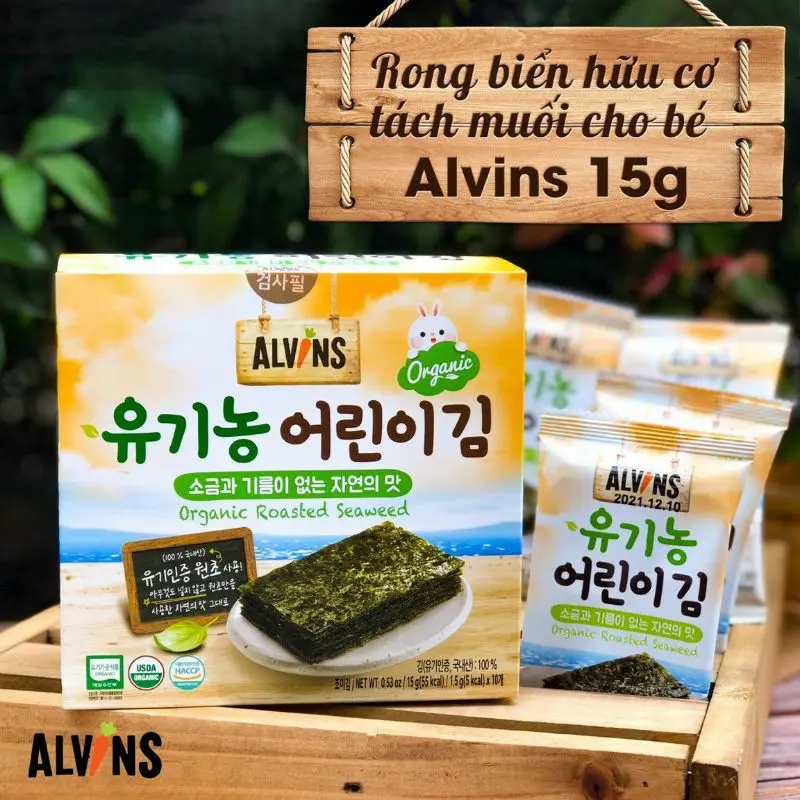 Rong Biển Tách Muối Hữu Cơ Alvins 15g